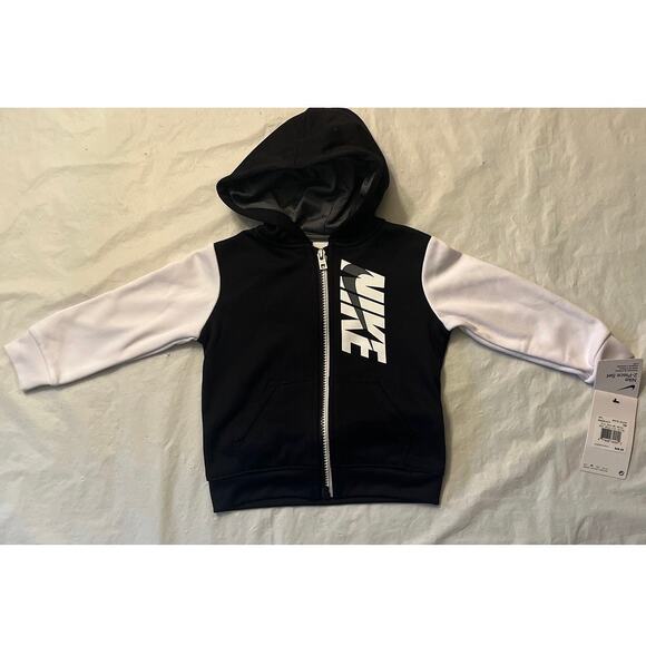 Nike Boys Dry Fit Therma Zip Hoodie & Sweatpants 2 Piece Set 18M Black - NEW - Picture 2 of 12